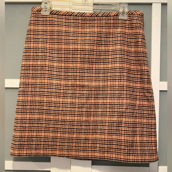 Talbots Multi Color Plaid Wool Zip Close A-Line Lined Mini Skirt Women’s 6 EUC - Picture 3 of 12